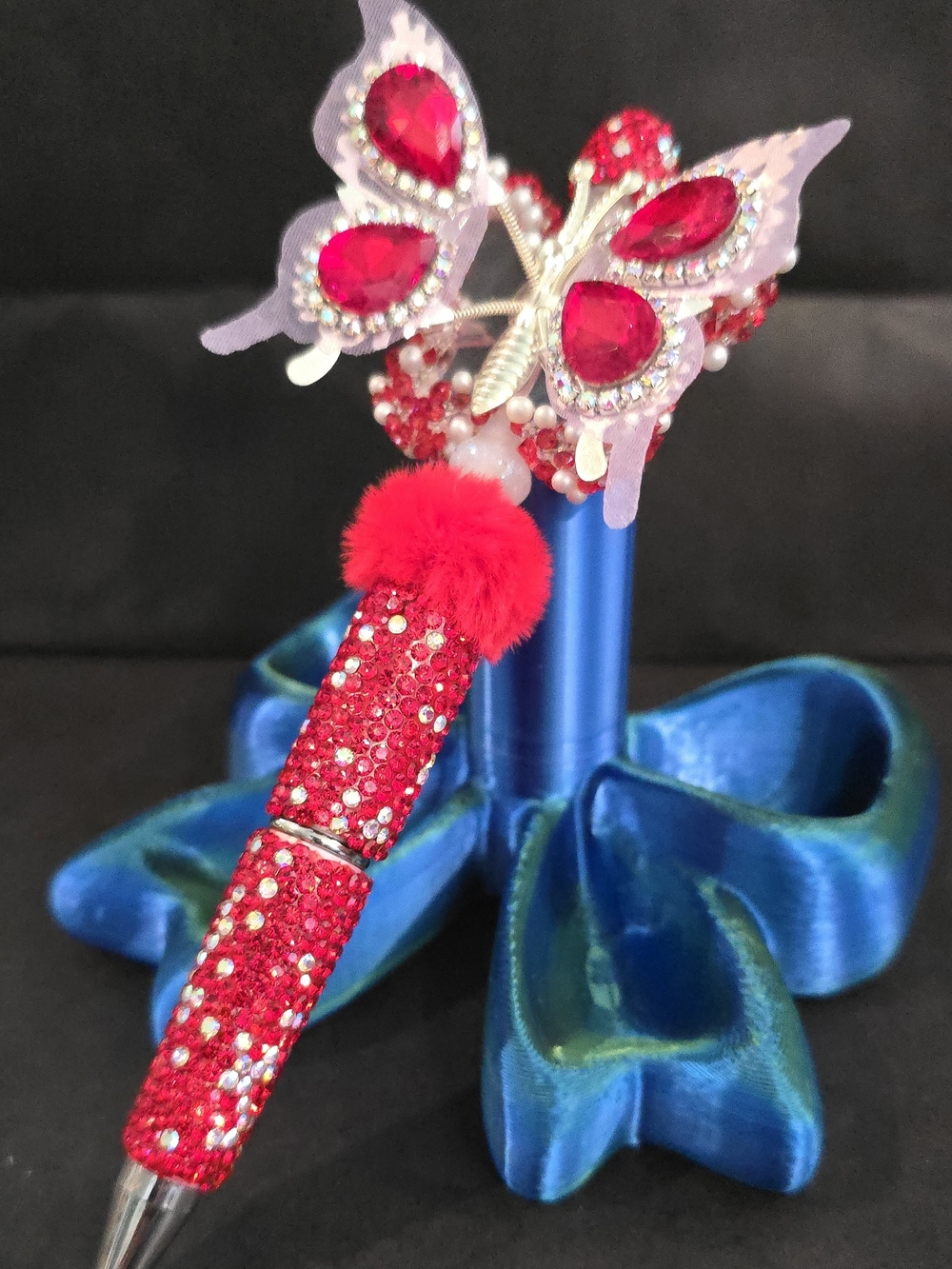 Red Jeweled Butterfly Pen